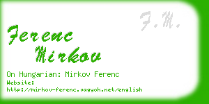 ferenc mirkov business card